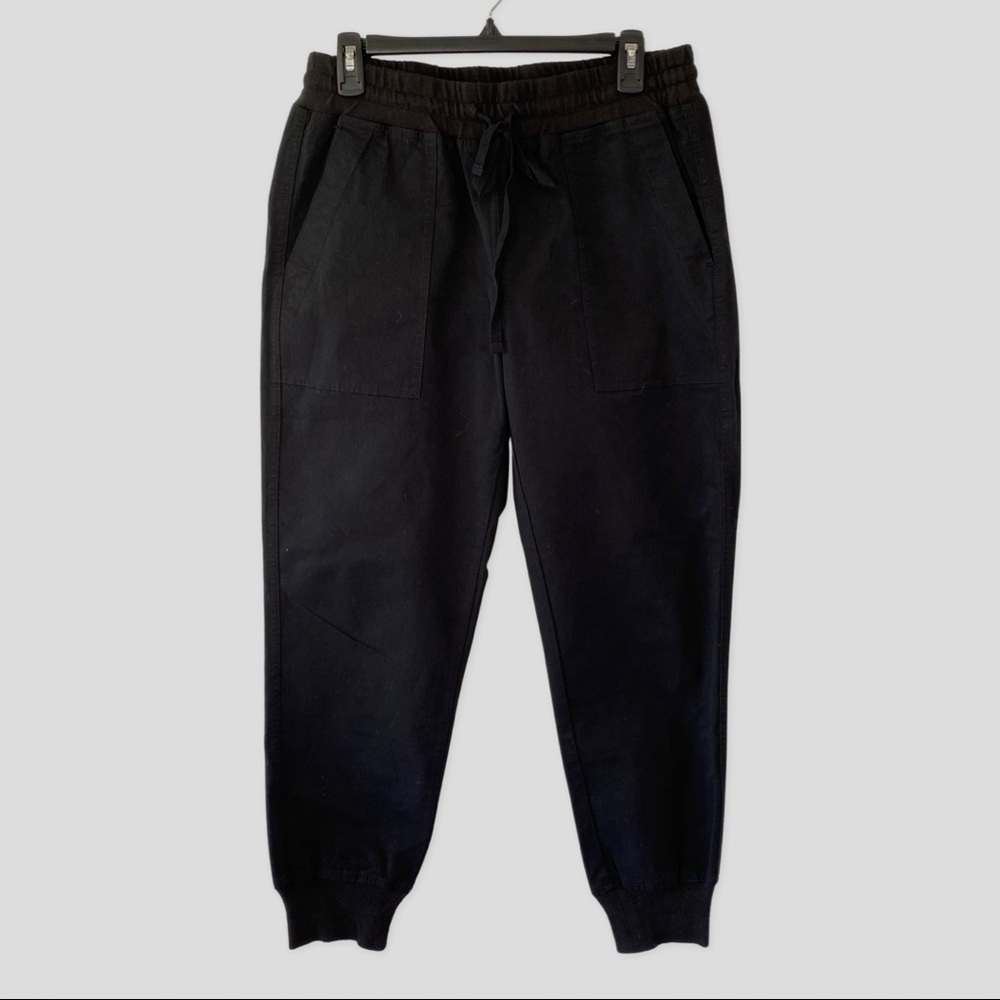 Michael Stars Black Cotton Blend Drawstring Tapered Denim Pants M ($180)